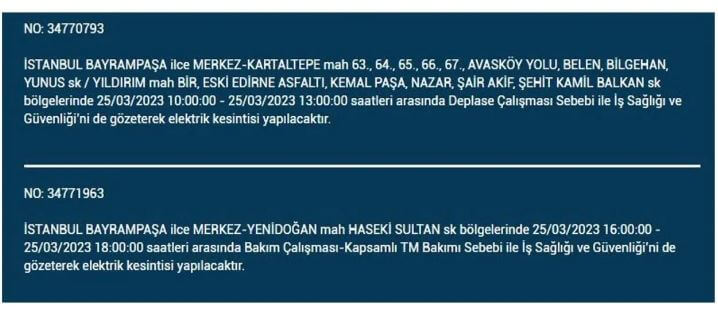 İstanbullular dikkat! ilçe ilçe elektrik kesintisi yaşanacak! İşte 25 Mart 2023 elektrik kesintisi yaşayacak ilçeler!