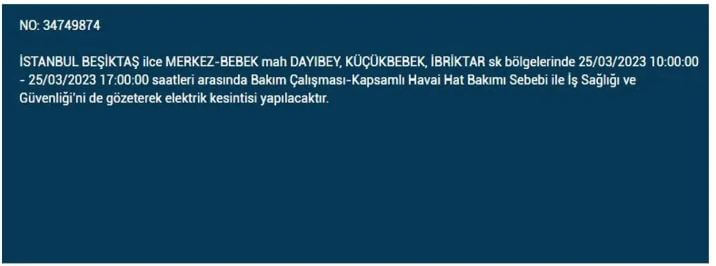 İstanbullular dikkat! ilçe ilçe elektrik kesintisi yaşanacak! İşte 25 Mart 2023 elektrik kesintisi yaşayacak ilçeler!