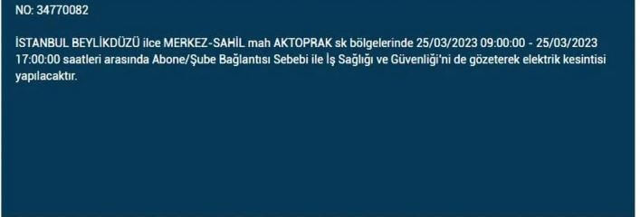 İstanbullular dikkat! ilçe ilçe elektrik kesintisi yaşanacak! İşte 25 Mart 2023 elektrik kesintisi yaşayacak ilçeler!