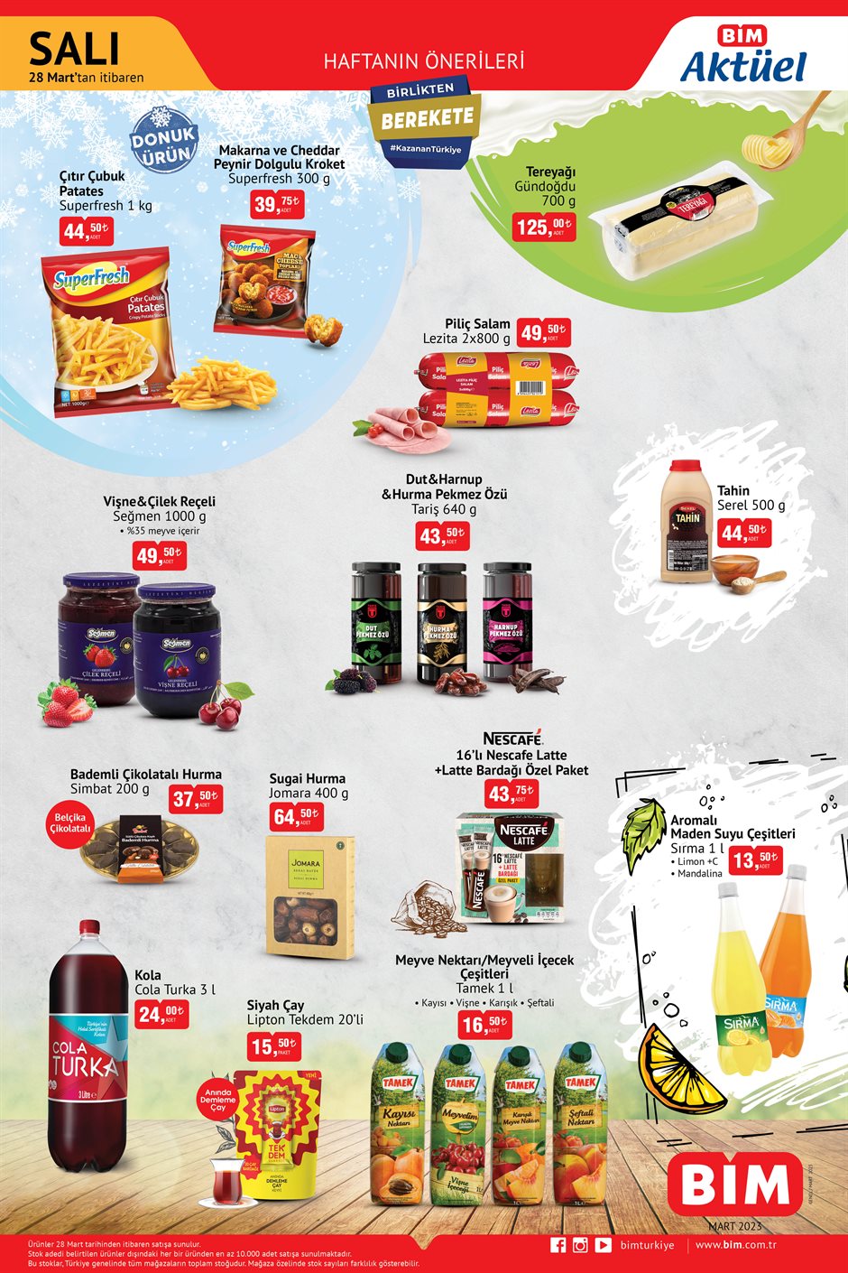 BİM’de muhteşem Ramazan indirimleri başladı! Tereyağı 125 TL’ye, salam 49.50 TL’ye, çubuk patates 44.50 TL’ye düştü!