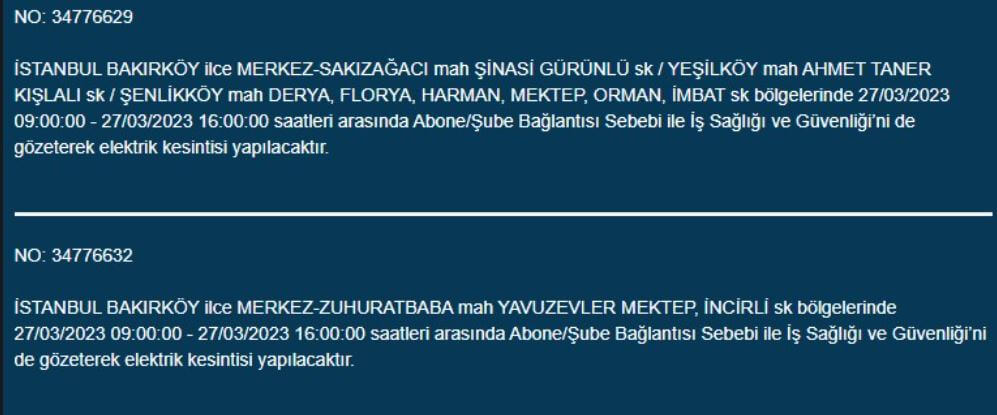 İstanbul’da elektrikler gidecek! İşte 27 Mart 2023 İstanbul’da elektrik kesintisi yaşayacak ilçeler!