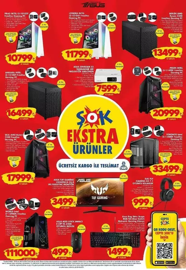 Şok ta teknoloji karnavalı! Bilgisayar 10799 TL, Monitör 3499 TL! yarına kadar sabredemeyeceksiniz