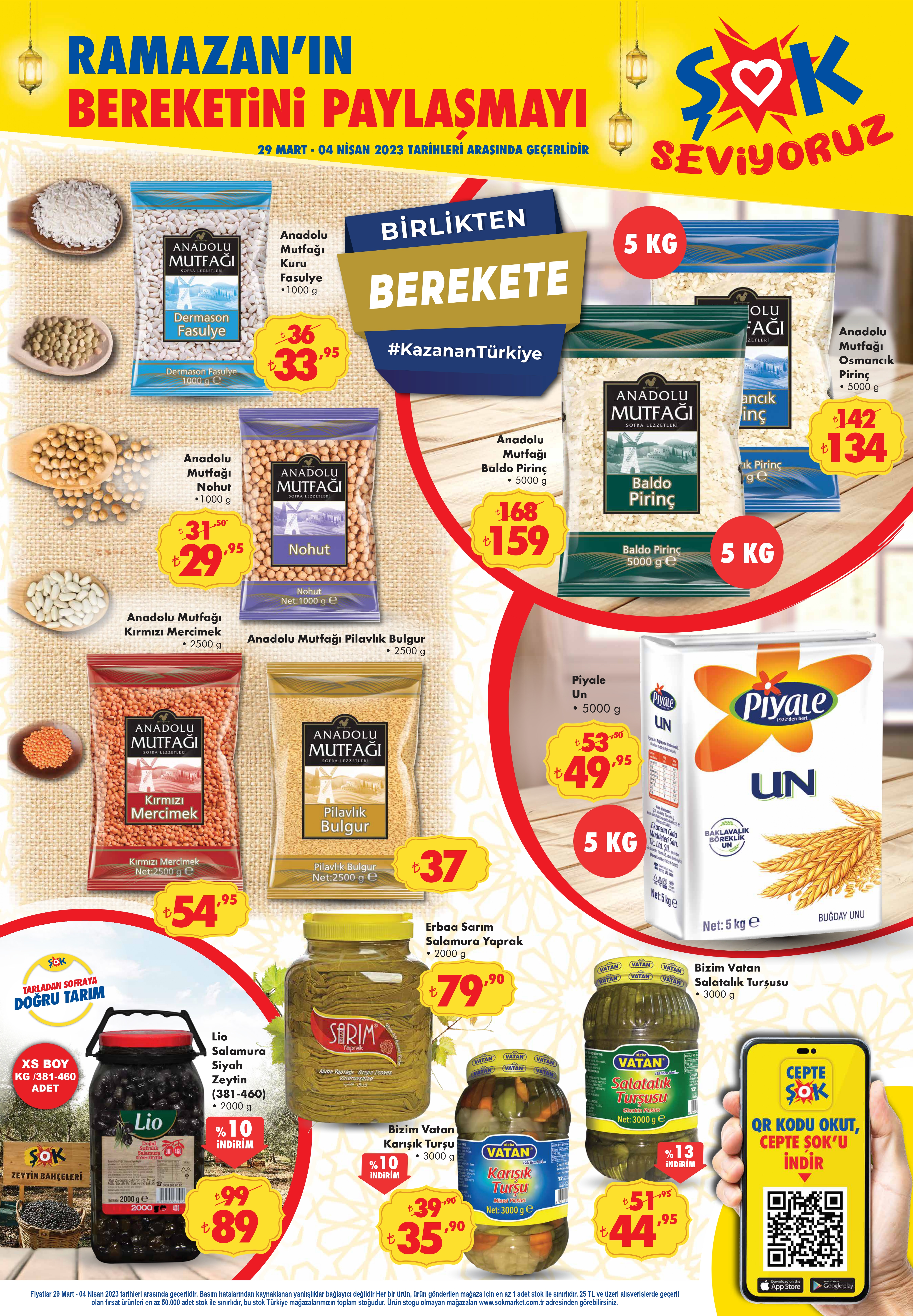 ŞOK Market nisan ayı indirimli fiyatları belli oldu! Kuru fasulye 34 TL, pirinç 134 TL, nohut 30 TL...