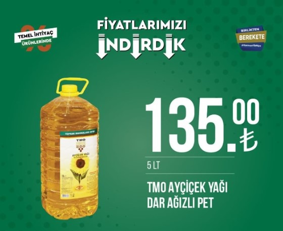 Tarım Kredi Kooperatifi nden Mart bitmeden son kampanya! Ayçiçek yağı 135,toz şeker 105 TL! Yarın son gün.. yetişen alır