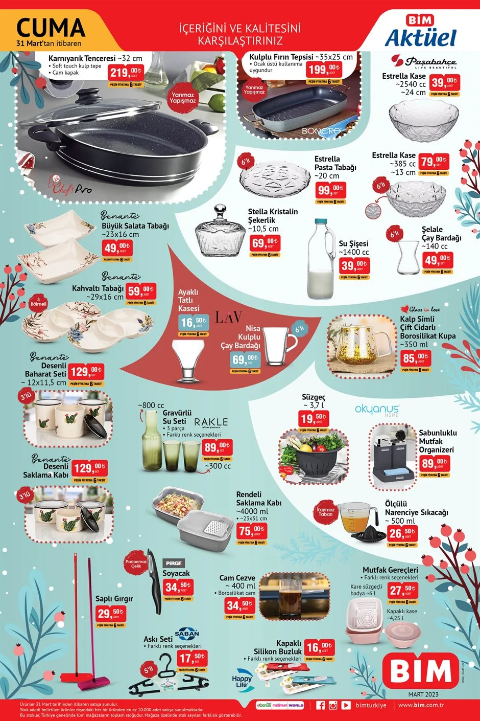 Bim den Çeyiz düzeceklere büyük kampanya! Ramazan a özel Fırın Tepsisi 199 TL, Salata Tabağı 49 TL