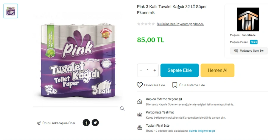 PTT AVM den fiyatlarda damping! Tuvalet kağıdına müthiş indirim 