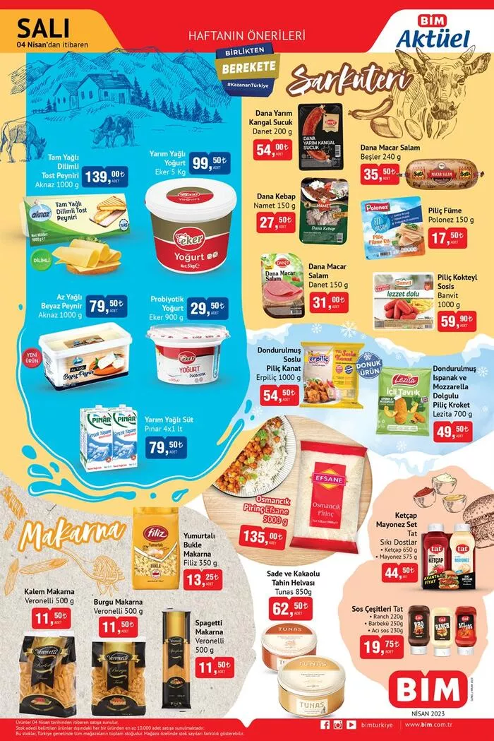 Ramazan da sofralarınız ziyafete dönüşecek! BİM de beyaz peynir 79,50 TL, yoğurt 29,50 TL ye düştü