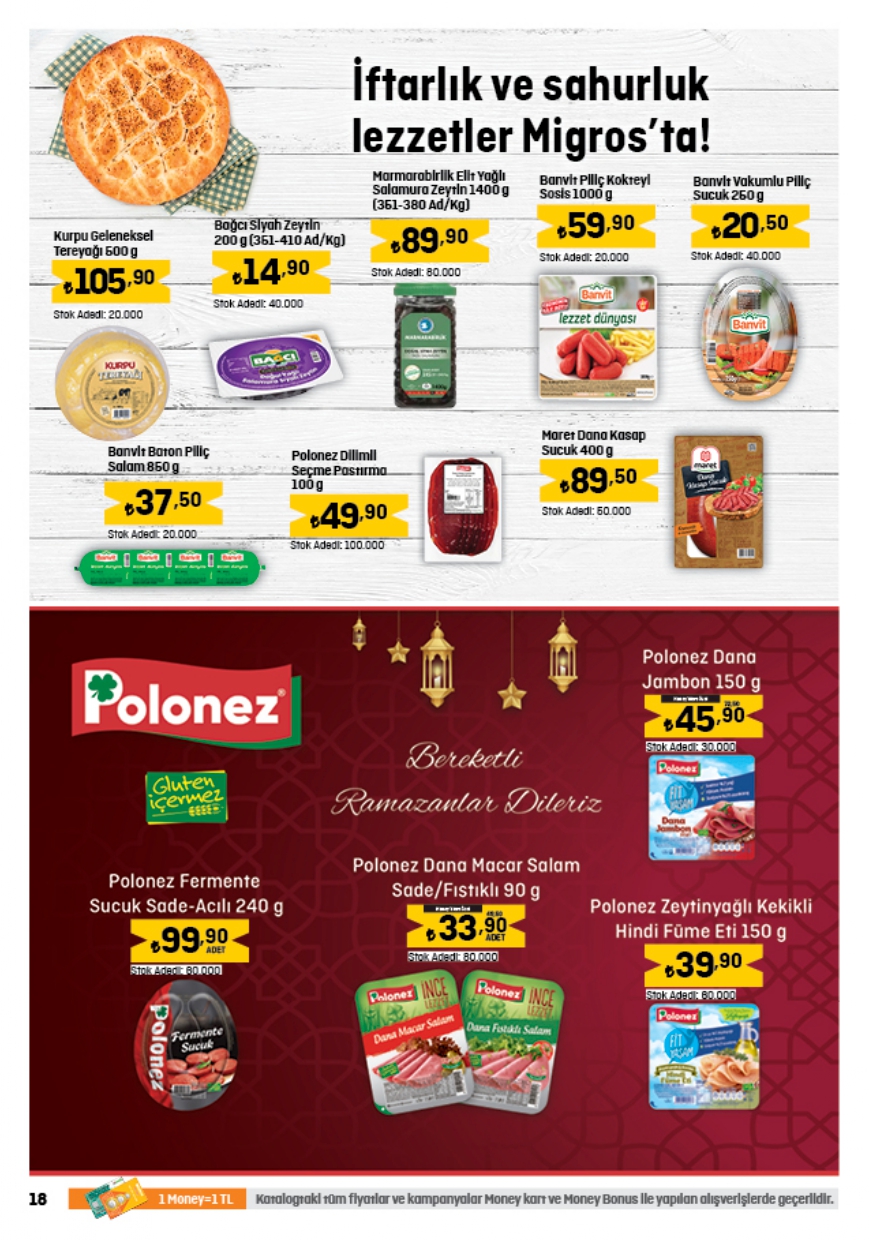 Migros’ta indirim günleri devam ediyor! Patlıcan 19,90 TL, tereyağı 105 TL, siyah zeytin 15 TL...