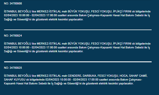 İstanbullular dikkat! Yarın bu ilçelerde elektrik kesintisi olacak! Acilen bakın!