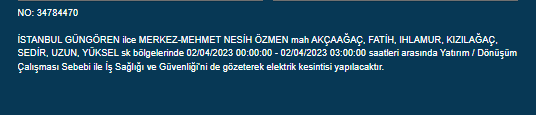 İstanbullular dikkat! Yarın bu ilçelerde elektrik kesintisi olacak! Acilen bakın!