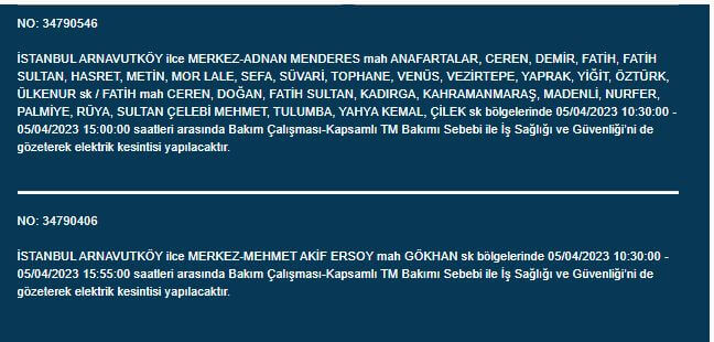 İstanbullular dikkat! Yarın bu ilçelerde elektrik kesintisi olacak! 5 Nisan 2023 elektrik kesintisi olacak ilçeler!