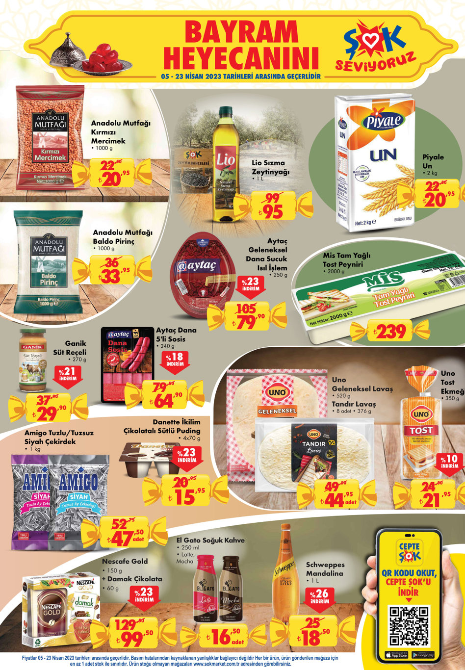 ŞOK ta bayram şekeri tadında indirimli fiyatlar! Kırmızı mercimek 21 TL’ye, zeytinyağı 95 TL’ye, pirinç 34 TL’ye çakıldı