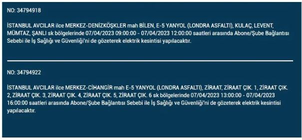 İstanbullular hemen bakın! Yarın İstanbul elektrik kesintisi olacak mı? 7 Nisan 2023 elektrik kesintisi olacak ilçeler!