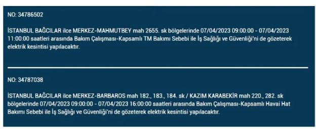 İstanbullular hemen bakın! Yarın İstanbul elektrik kesintisi olacak mı? 7 Nisan 2023 elektrik kesintisi olacak ilçeler!