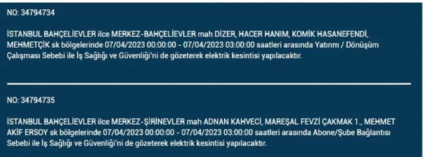 İstanbullular hemen bakın! Yarın İstanbul elektrik kesintisi olacak mı? 7 Nisan 2023 elektrik kesintisi olacak ilçeler!