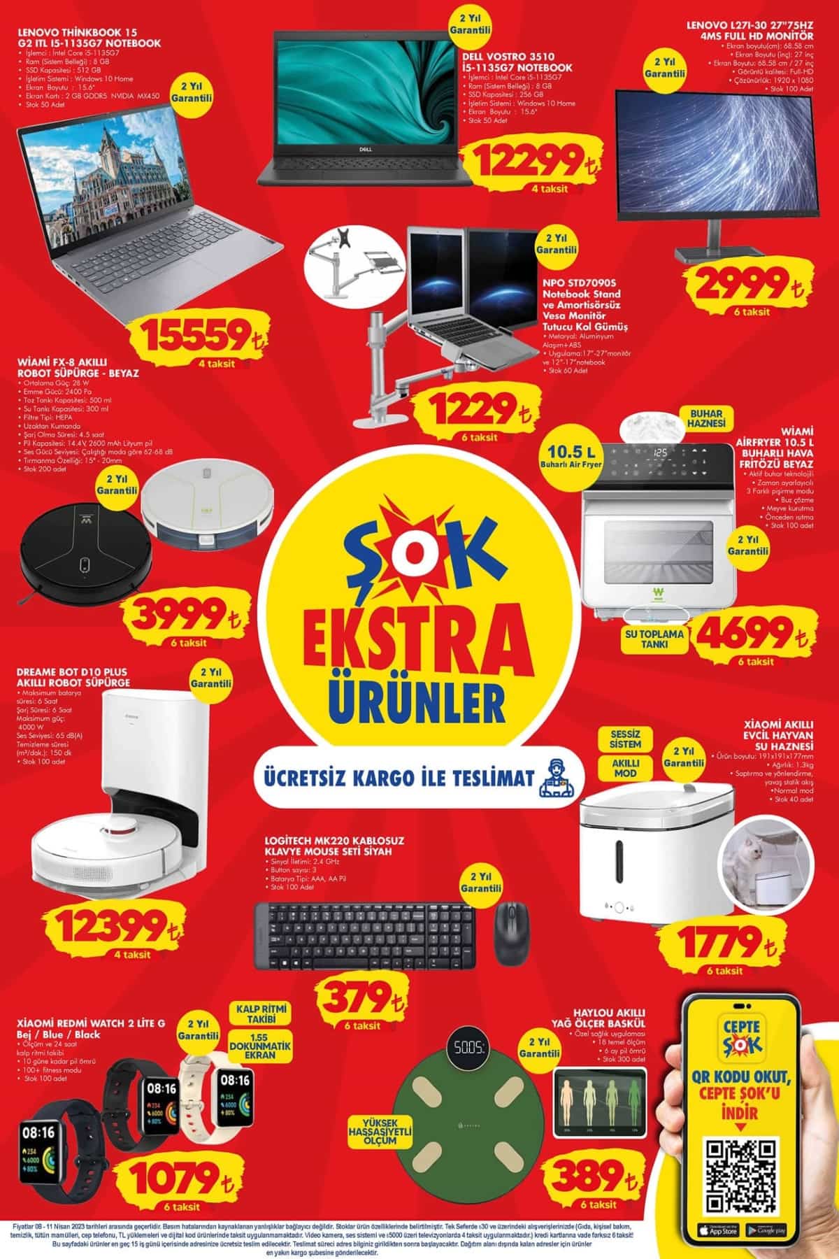 Şok ta Lenovo Notebook 15559 TL ye, Akıllı Robot Süpürge 12399 TL ye düştü! Bu fırsat kaçmaz