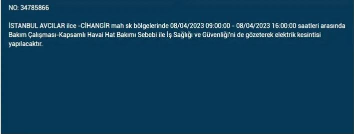 İstanbullular hemen bakın! Yarın İstanbul elektrik kesintisi olacak mı? 8 Nisan 2023 elektrik kesintisi olacak ilçeler!