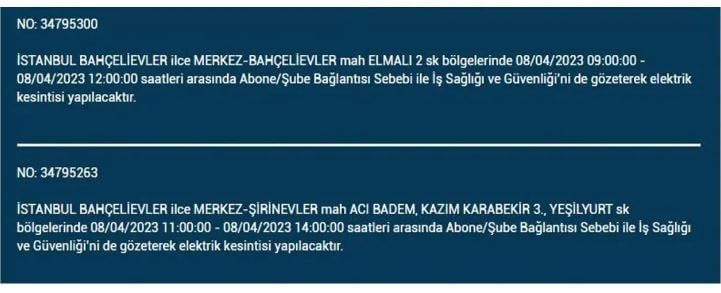 İstanbullular hemen bakın! Yarın İstanbul elektrik kesintisi olacak mı? 8 Nisan 2023 elektrik kesintisi olacak ilçeler!