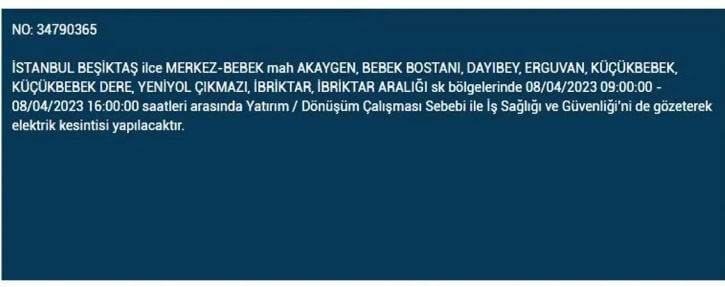 İstanbullular hemen bakın! Yarın İstanbul elektrik kesintisi olacak mı? 8 Nisan 2023 elektrik kesintisi olacak ilçeler!