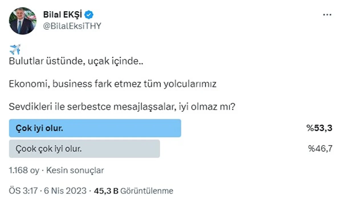 THY den yeni bir güncelleme geldi! Artık uçaklarda telefon serbest olacak!