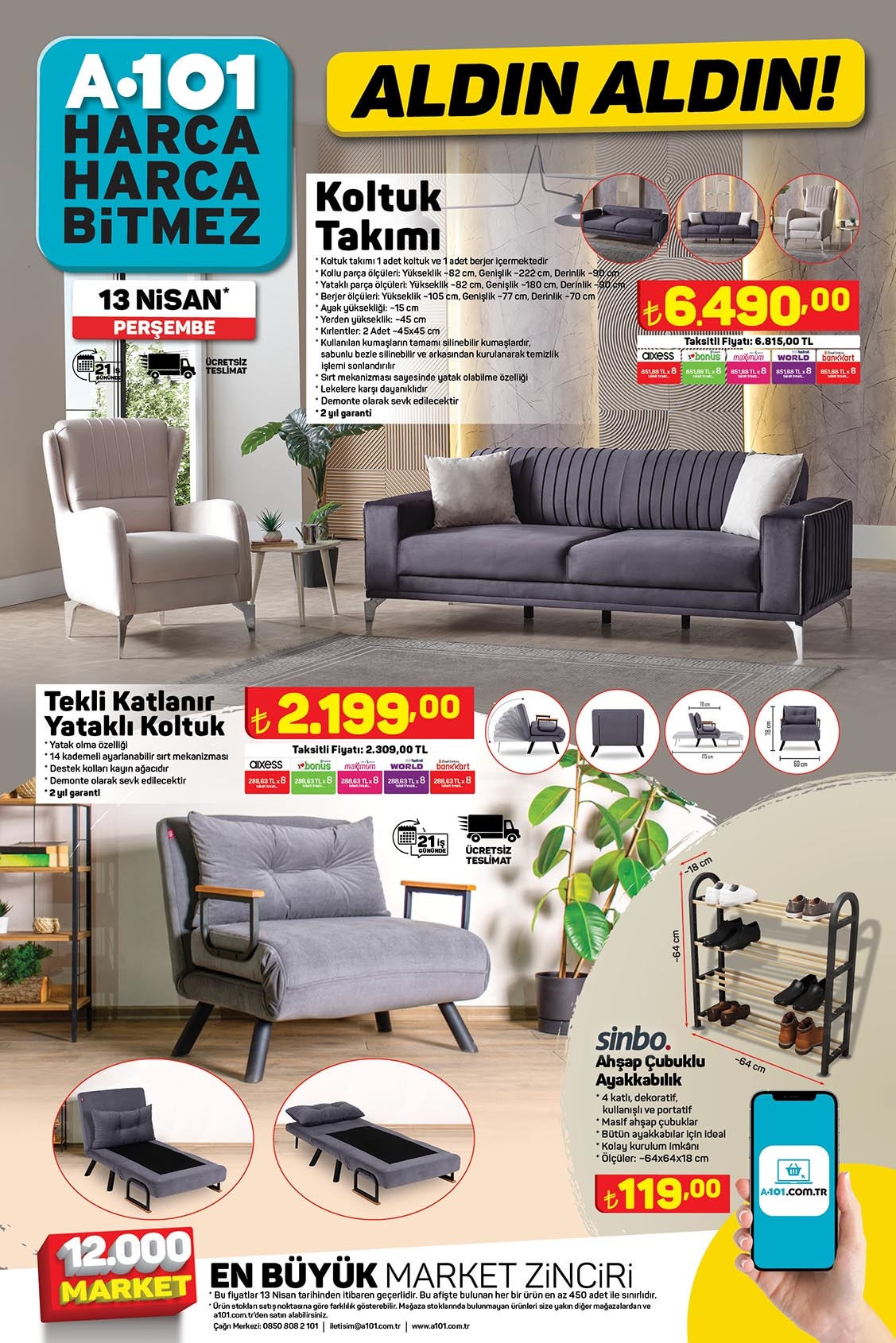 A101 Aktüel Kataloğu 13 Nisan 2023! Bu hafta bahçe ürünleri, kamp çadırları, Airfryer lar ve elektronik ürünler satışta!