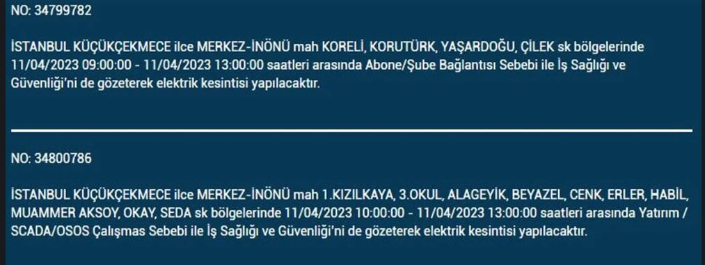 İstanbullular bakın! Yarın İstanbul elektrik kesintisi olacak mı? 11 Nisan 2023 elektrik kesintisi olacak ilçeler!