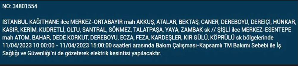 İstanbullular bakın! Yarın İstanbul elektrik kesintisi olacak mı? 11 Nisan 2023 elektrik kesintisi olacak ilçeler!