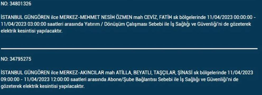 İstanbullular bakın! Yarın İstanbul elektrik kesintisi olacak mı? 11 Nisan 2023 elektrik kesintisi olacak ilçeler!