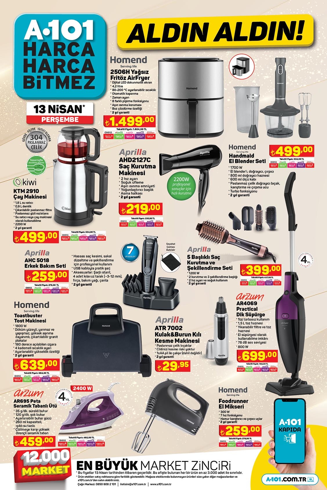 A101 beklenen dev indirimlerle geliyor! Ütü 450 TL, çay makinesi 500 TL, piknik sandalyesi 250 TL...