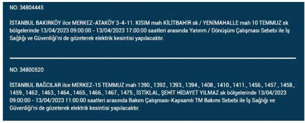 İstanbullular bakın! Yarın İstanbul elektrik kesintisi olacak mı? 13 Nisan 2023 elektrik kesintisi olacak ilçeler!