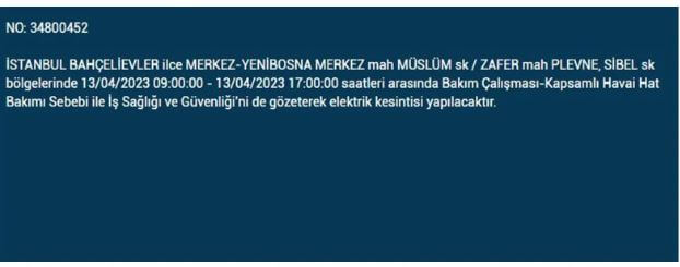 İstanbullular bakın! Yarın İstanbul elektrik kesintisi olacak mı? 13 Nisan 2023 elektrik kesintisi olacak ilçeler!