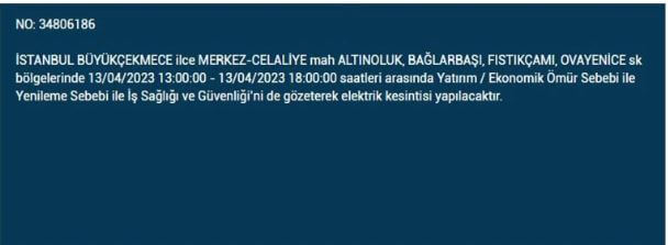 İstanbullular bakın! Yarın İstanbul elektrik kesintisi olacak mı? 13 Nisan 2023 elektrik kesintisi olacak ilçeler!