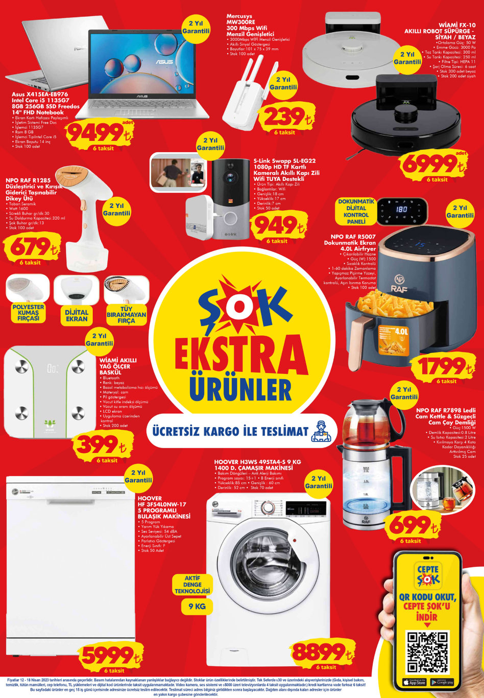 ŞOK’ta ev kadınlarına özel dev indirimler! Elektrikli süpürge 1250 TL, spim mop 120 TL, 2’li banyo havlusu 100 TL...