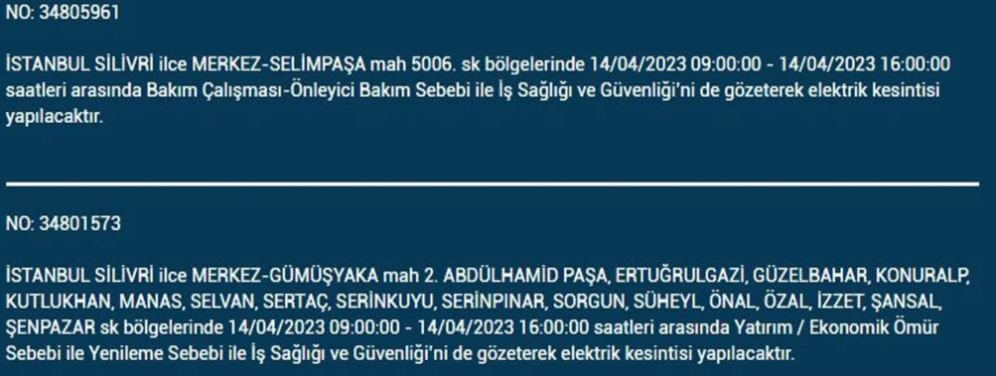 İstanbullular bakın! Yarın İstanbul elektrik kesintisi olacak mı? 14 Nisan 2023 elektrik kesintisi olacak ilçeler!