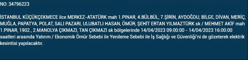İstanbullular bakın! Yarın İstanbul elektrik kesintisi olacak mı? 14 Nisan 2023 elektrik kesintisi olacak ilçeler!
