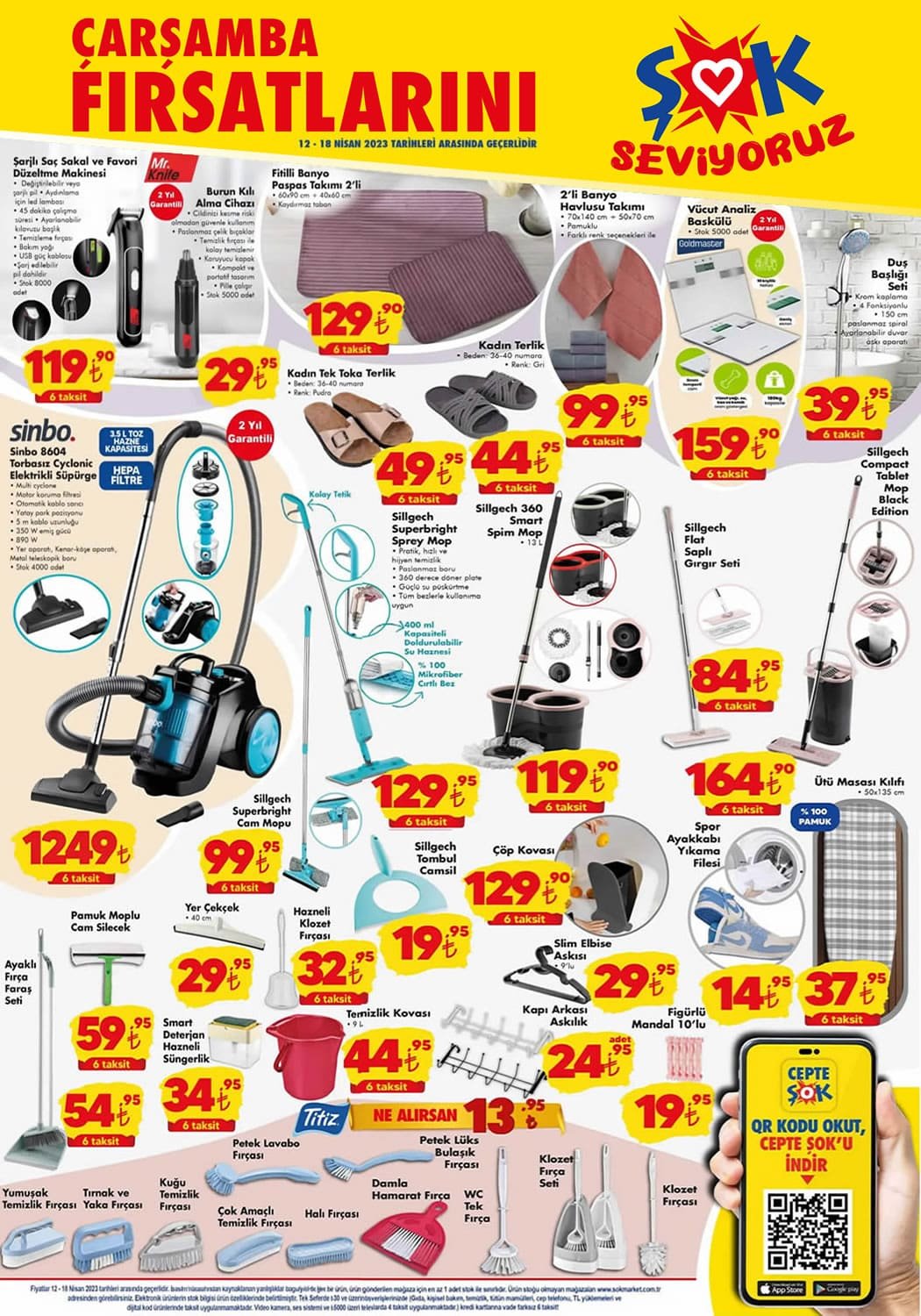 ŞOK’ta ayaklı fırça faraş seti 55 TL’ye, büyük tabure 35 TL’ye, desenli masa 450 TL’ye düştü!