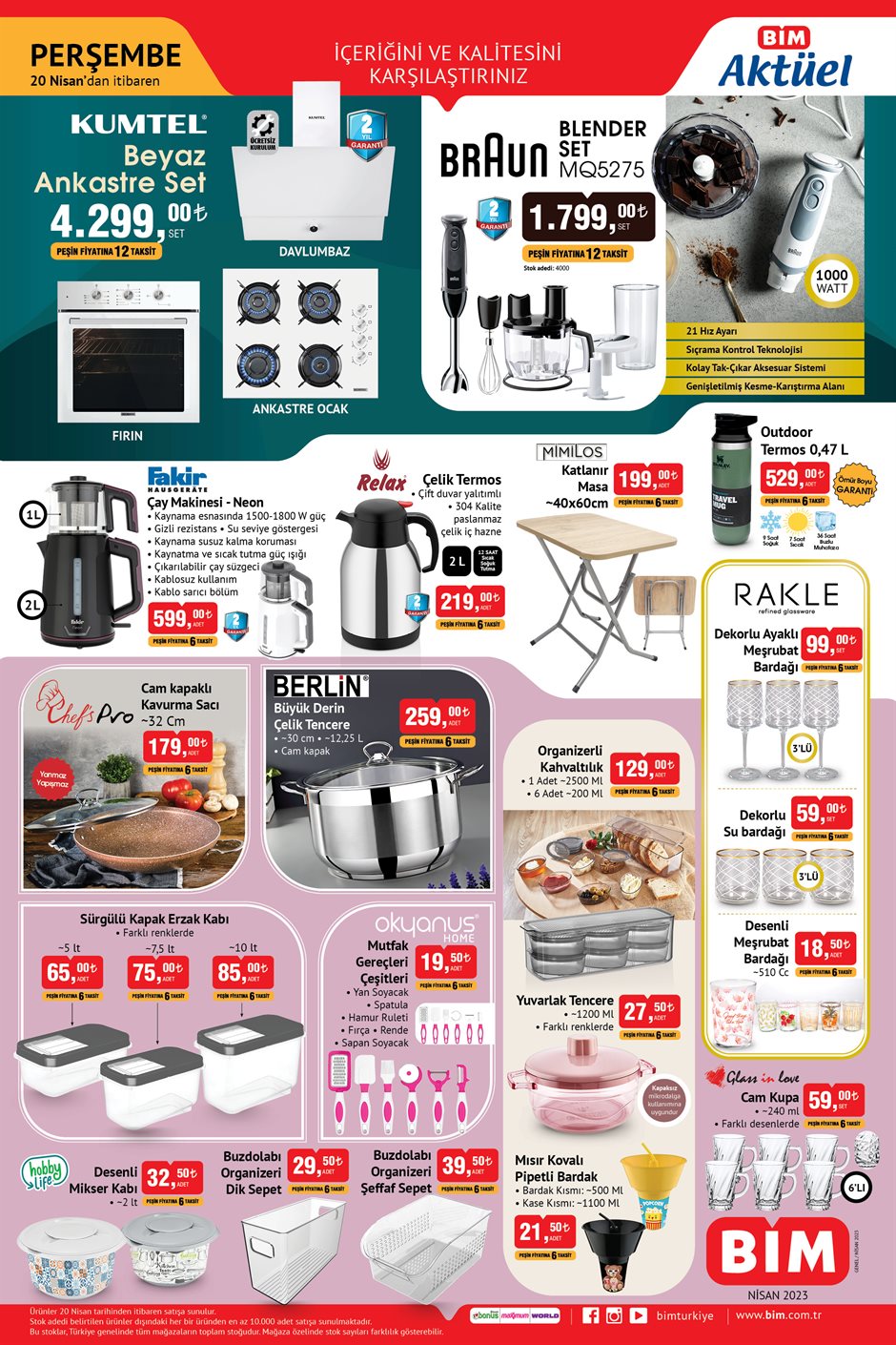 BİM’de ankastre set 4300 TL’ye, blender set 1800 TL’ye, çay makinesi 600 TL’ye düştü...