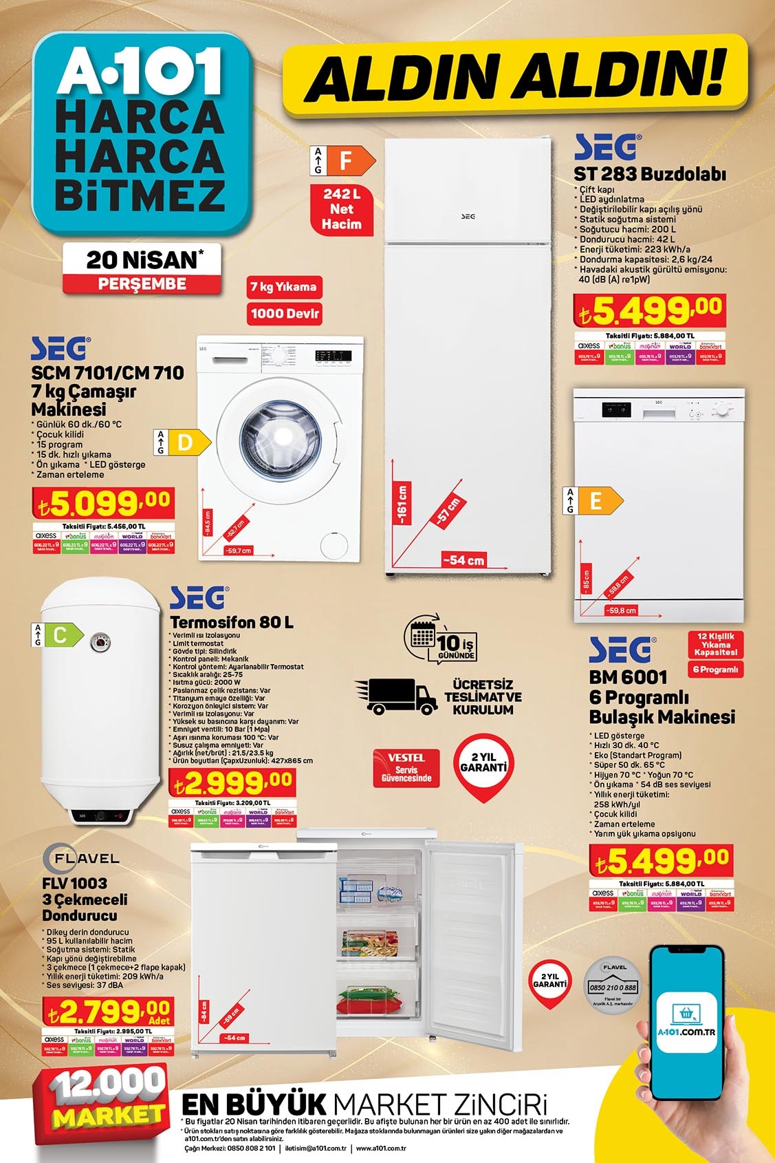 A101 de yüzlerce indirim bir güne sığıyor! Airfryer 4400 TL, dikiş makinesi 2000 TL, elektrikli süpürge 1250 TL...