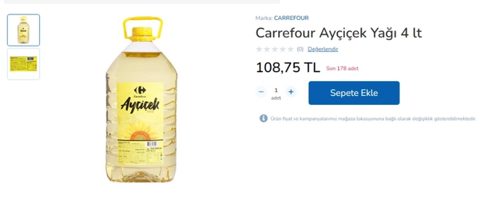 Ayçiçek yağında fiyatlar dip yaptı! Carrefour da fiyatları görenin aklı başından gitti