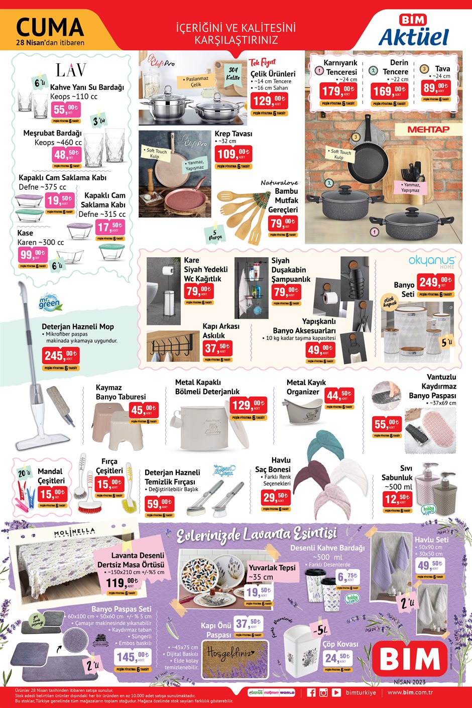 Çeyiz düzenlere müjde! BİM’de paslanmaz çelik tencere 129 TL’ye, 6’lı su bardağı 55 TL’ye, derin tencere 169 TL’ye düştü