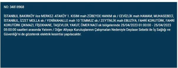 İstanbullular elektriksiz kalacak! Nerede elektrikler kesilecek? 25 Nisan 2023 elektrik kesintisi olacak ilçeler!