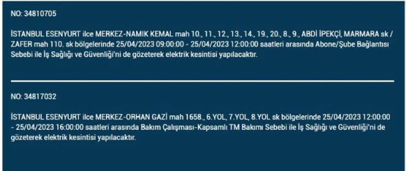 İstanbullular elektriksiz kalacak! Nerede elektrikler kesilecek? 25 Nisan 2023 elektrik kesintisi olacak ilçeler!