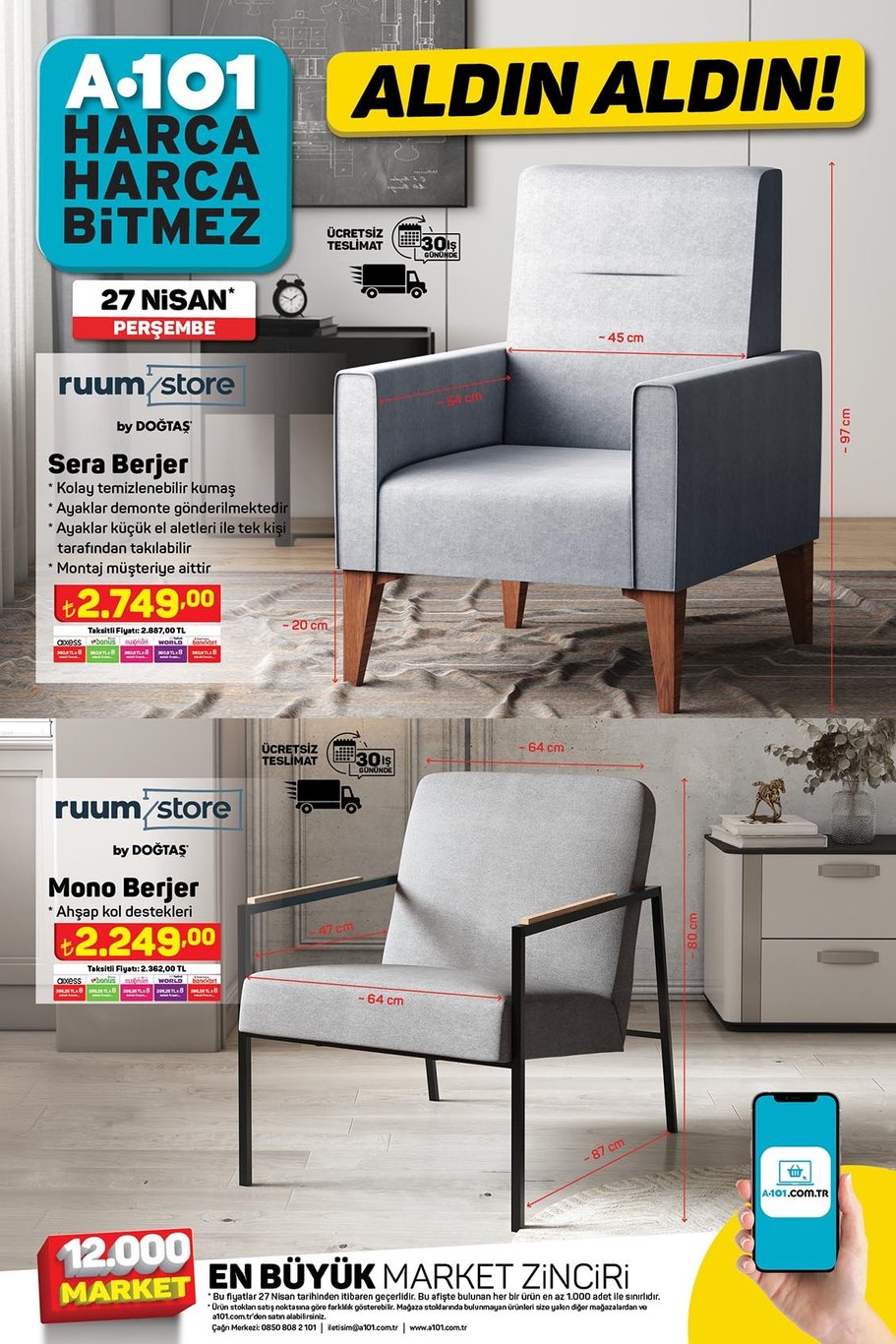 A101 de termosifon 2700 TL’ye, su arıtma cihazı 2 bin TL’ye, şarjlı gıda doğrayıcı 180 TL’ye düştü!