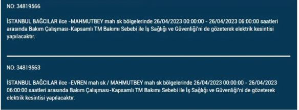 İstanbullular elektriksiz kalacak! Nerede elektrikler kesilecek? 26 Nisan 2023 elektrik kesintisi olacak ilçeler!