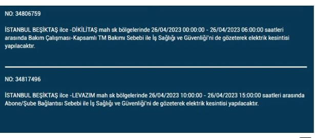 İstanbullular elektriksiz kalacak! Nerede elektrikler kesilecek? 26 Nisan 2023 elektrik kesintisi olacak ilçeler!