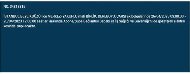İstanbullular elektriksiz kalacak! Nerede elektrikler kesilecek? 26 Nisan 2023 elektrik kesintisi olacak ilçeler!