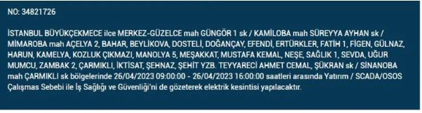 İstanbullular elektriksiz kalacak! Nerede elektrikler kesilecek? 26 Nisan 2023 elektrik kesintisi olacak ilçeler!