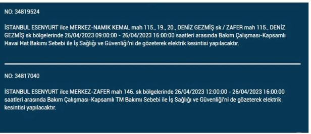 İstanbullular elektriksiz kalacak! Nerede elektrikler kesilecek? 26 Nisan 2023 elektrik kesintisi olacak ilçeler!