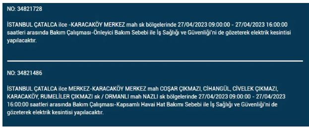 İstanbullular elektriksiz kalacak! Nerede elektrikler kesilecek? 27 Nisan 2023 elektrik kesintisi olacak ilçeler!