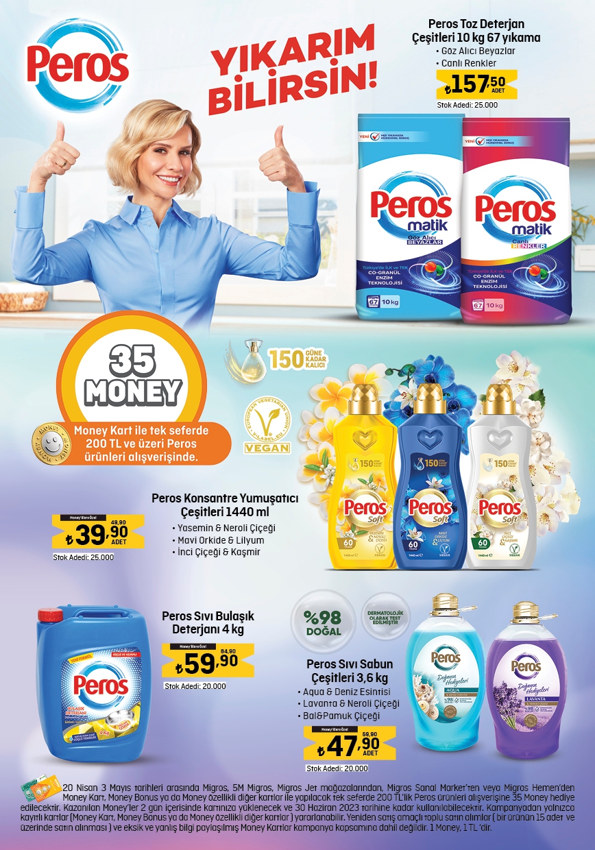 Ev hanımlarına müjde! Migros’ta yumuşatıcı + deterjan set 115 TL, yüzey temizleyici 32,50 TL, giysi spreyi 44,90 TL...